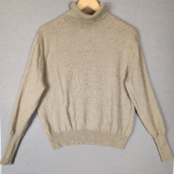 Nili Lotan Cashmere Sweater Women’s‎ L Brown Turtleneck Long Sleeve Quiet Luxury - Picture 1 of 6